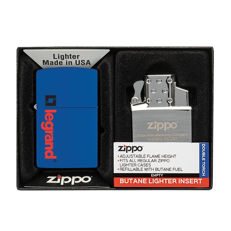 Matte Zippo&reg; Lighter & Double Butane Insert Gift Set