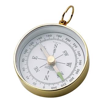 Open-Faced Brass Colored Compass